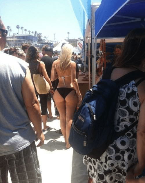 Big ass in a crowd