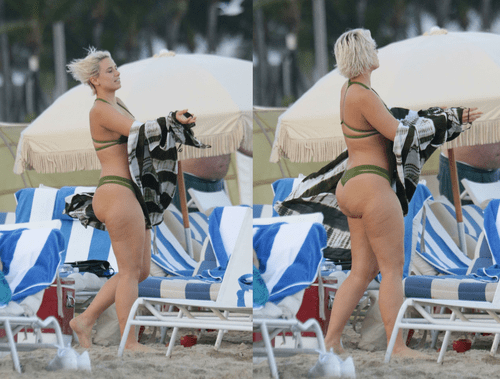 Short hair and a thick beach booty