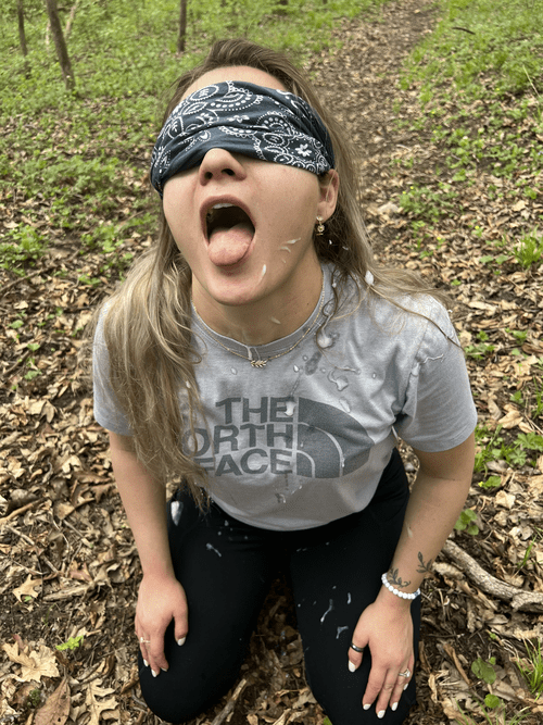 Love getting used by new men on the trail. I should of just let him cum in me, I wasn’t expecting there to be soo much cum.The husband will get to do the laundry when I get back ;)