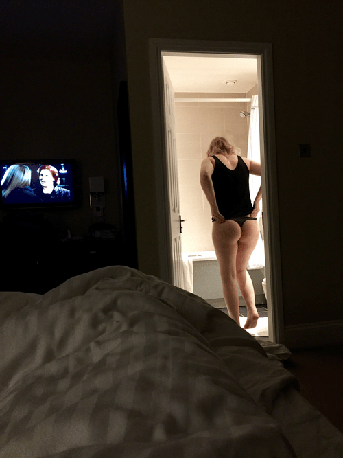 Watching my wife walk to the bathroom after pleasuring another man in 2017 - started our cuckold journey!