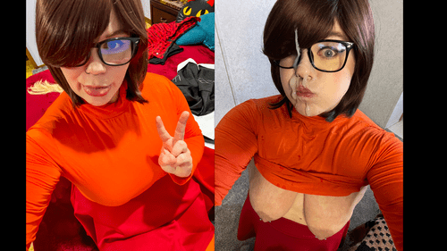 Velma Before she figures out the villain and after