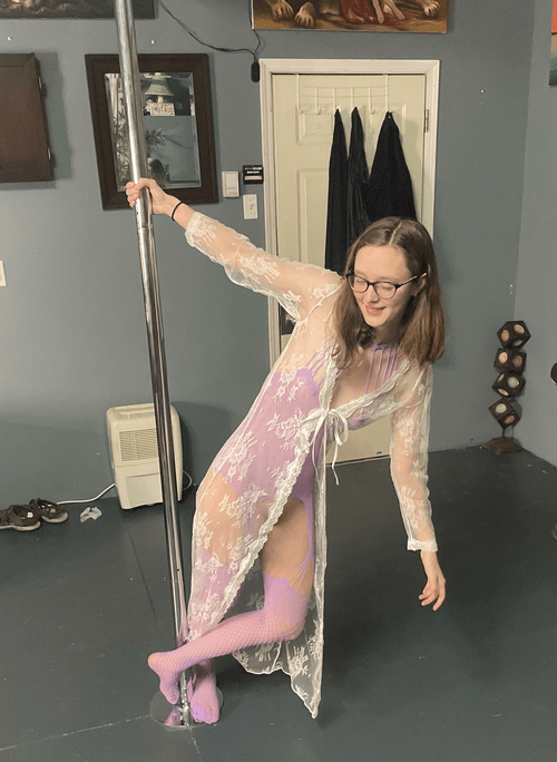 Getting my sexy nerd on the pole for the first time