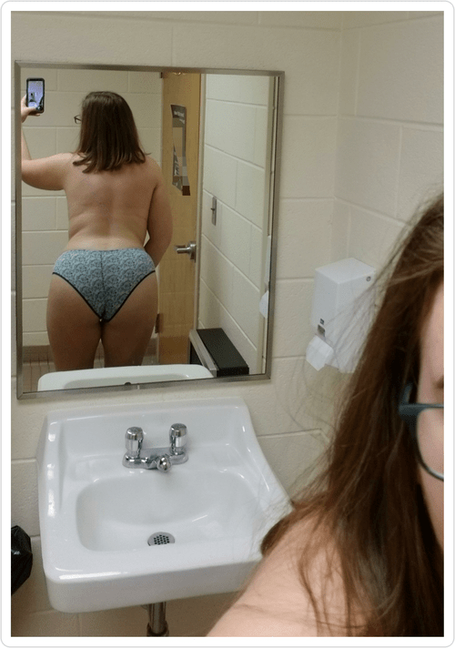 This curvy teacher wants to be naughty in the staff bathroom